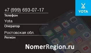Кто звонил с 9996930717 - регион и оператор